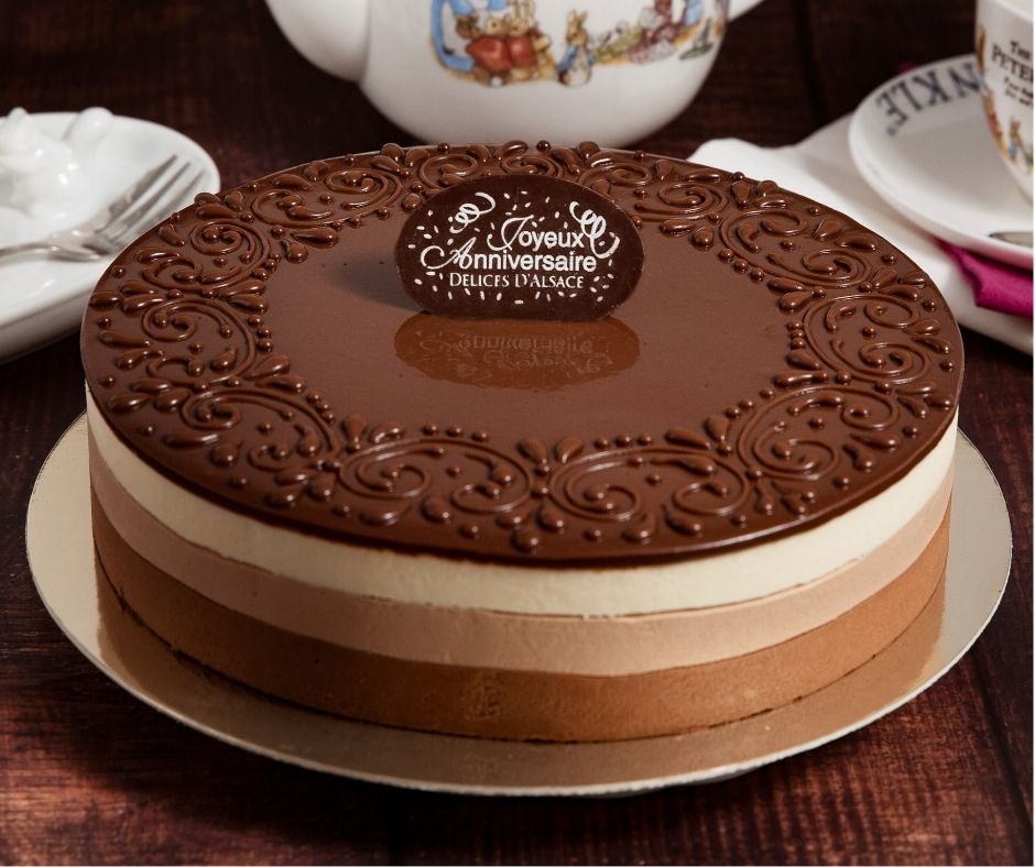 Torta Mousse de Tres Chocolates - clásica - Versión Navidad