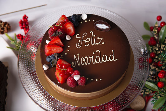 Torta Mousse de Tres Chocolates - clásica - Versión Navidad